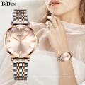 Biden 173 Women Watch Quartz Watches Fashion Crystal Ladies Wristwatches Diamond Stainless Steel Relogio Masculino